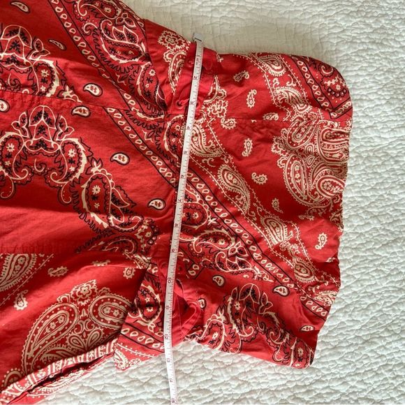 Anthro Holding Horses Women’s Red Bandana Paisley Strapless Midi Dress 0 - Picture 12 of 14